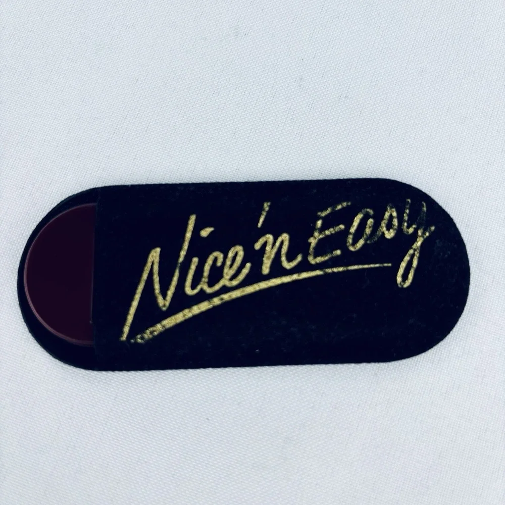 Vintage Nice N Easy Pocket Mini Mirror With Suede‎ Sleeve